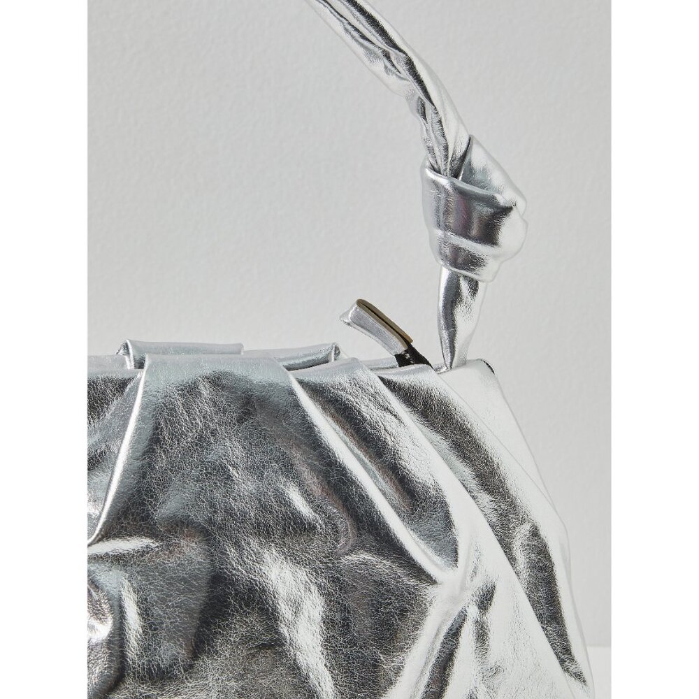 NWT: FREE PEOPLE Viva La Vegan Clutch / Silver - Picture 5 of 10